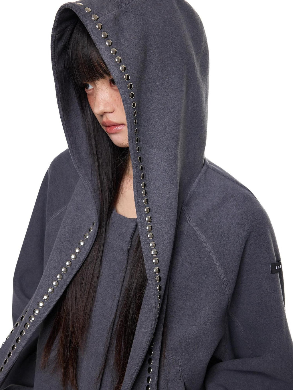 EZEK Rabbit Ear Studded Hooded Women's Cotton Blend Zip-up Hoodies
