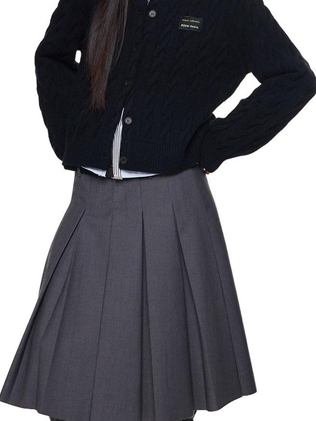 EZEK Relaxed Twisted Cable Knit Round Neck Button Women's Acrylic Blend Cardigans