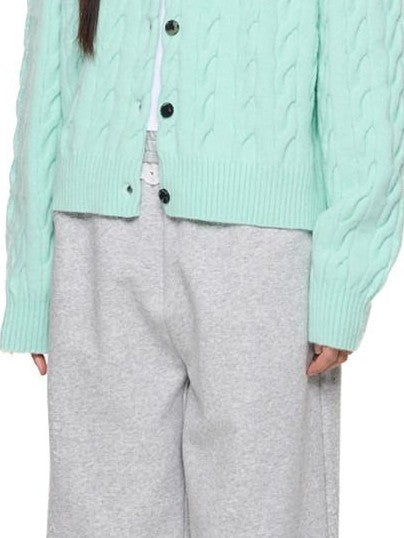 EZEK Relaxed Twisted Cable Knit Round Neck Button Women's Acrylic Blend Cardigans