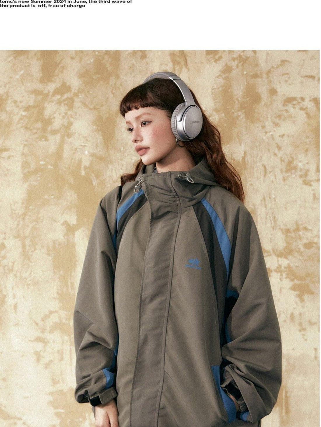 EZEK Retro Colorblock Hooded Zipper Pocket Loose Women's Track Jackets