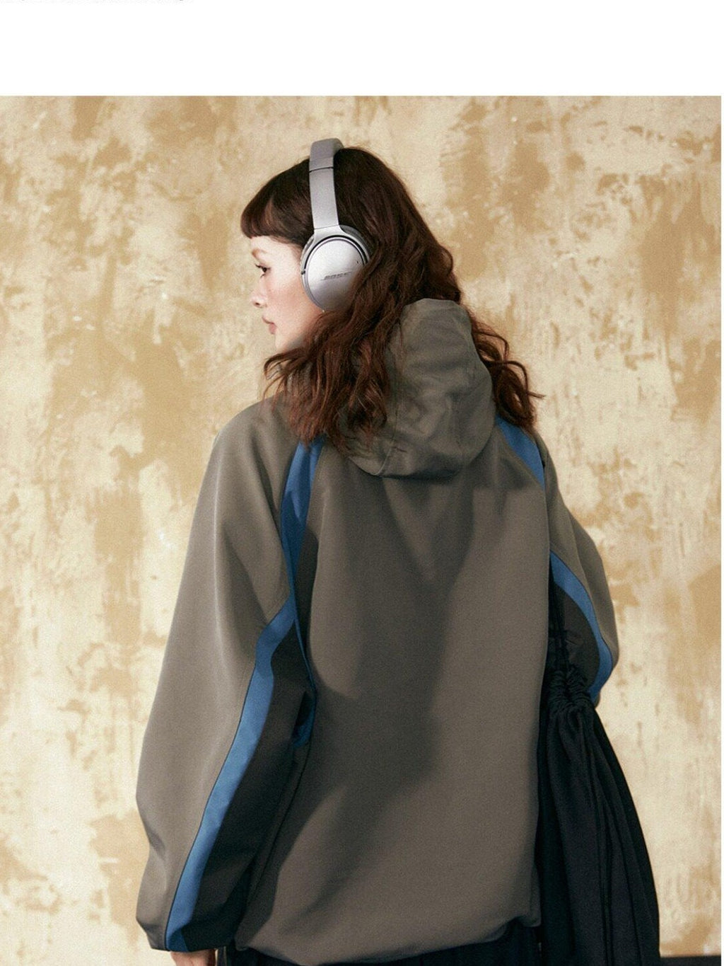 EZEK Retro Colorblock Hooded Zipper Pocket Loose Women's Track Jackets