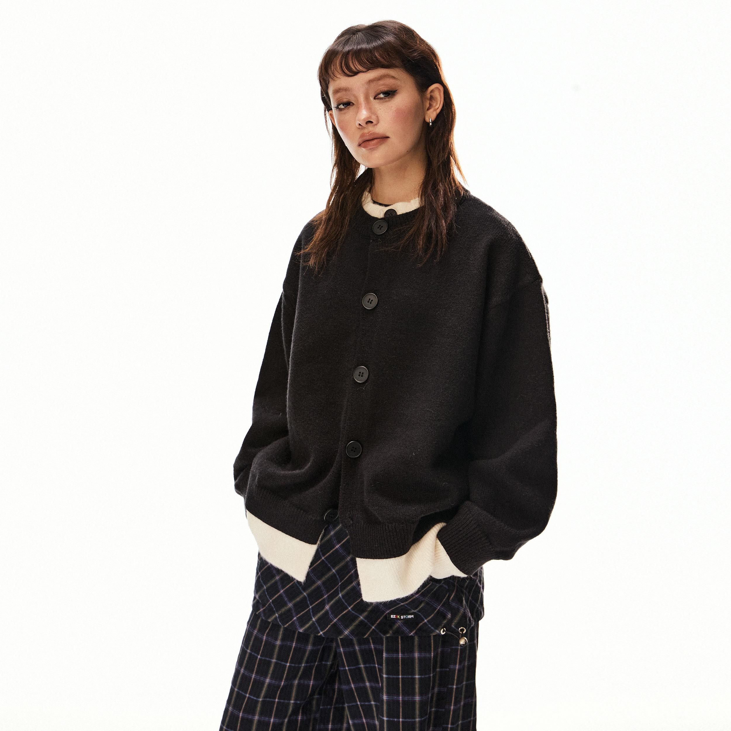 EZEK_Retro_Faux_Layered_Single_Row_Button_Women's_Acrylic_Cotton_Blend_Cardigans_860745685570_MISSTT