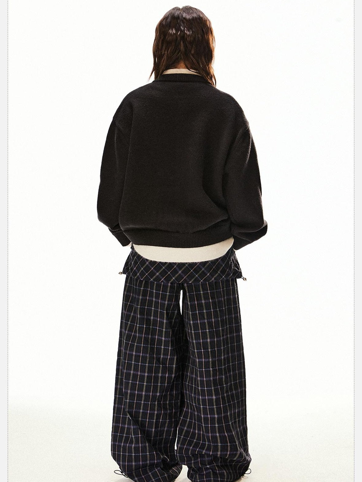 EZEK Retro Faux Layered Single Row Button Women's Acrylic Cotton Blend Cardigans