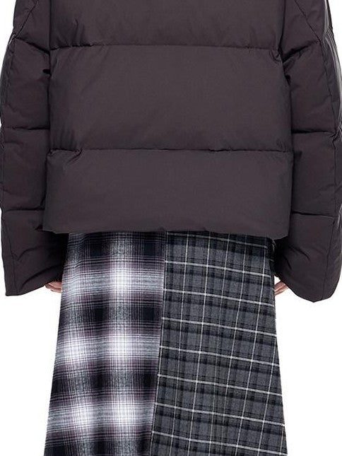 EZEK Retro Fur Collar Zip Pocket Oversized Women's White Duck Down Jackets