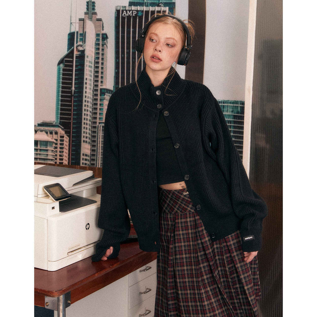 EZEK_Retro_Heavy_Knit_High_Collar_Single_Button_Loose_Women's_Acrylic_Cardigans_829718687479_MISSTT
