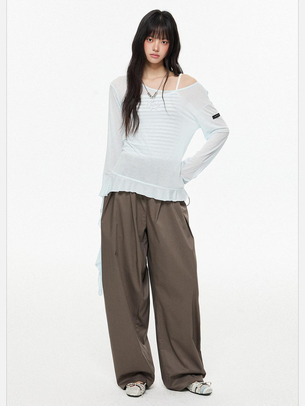 EZEK Retro Street Balloon Pockets Elastic Waist Women's Poly Viscose Wide-leg Pants