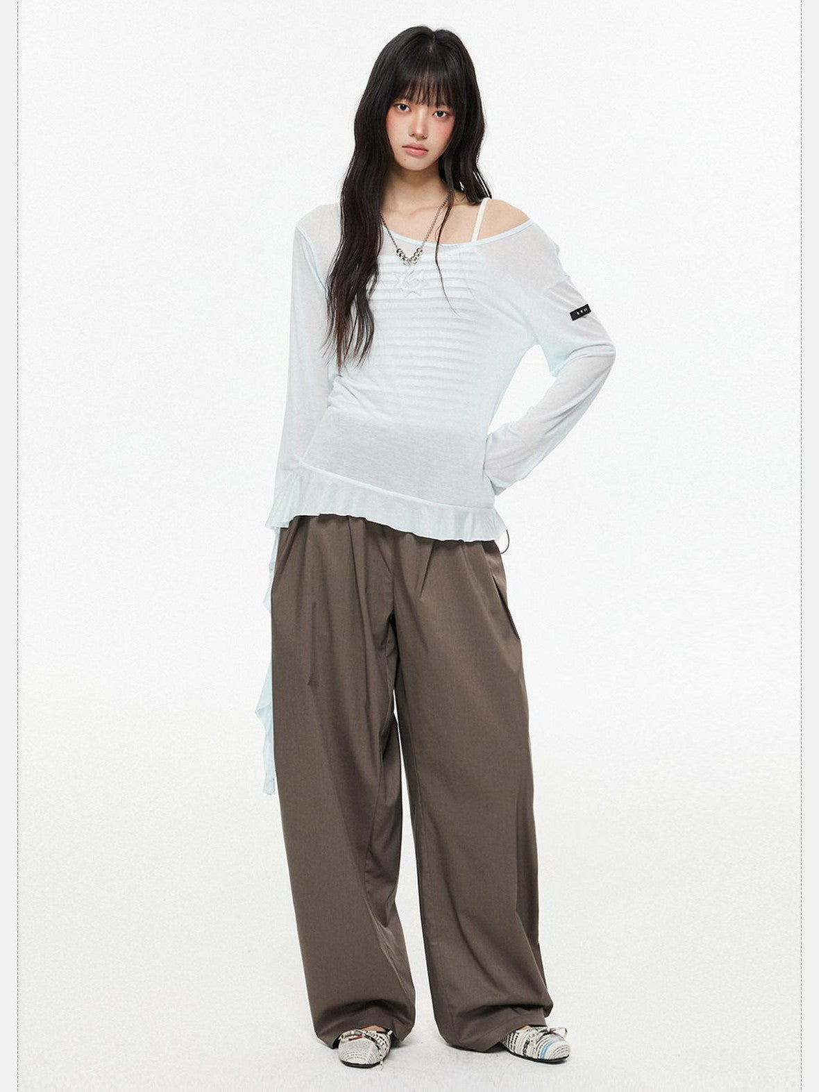 EZEK Retro Street Balloon Pockets Elastic Waist Women's Poly Viscose Wide-leg Pants