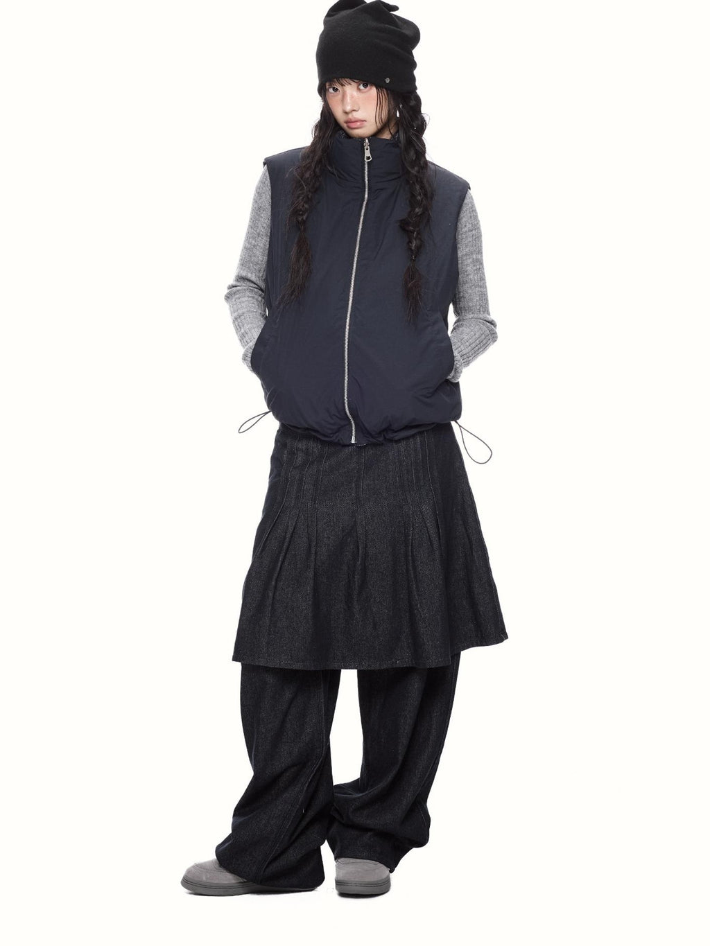 EZEK Reversible Plaid Stand Collar Quilted Women's Vests