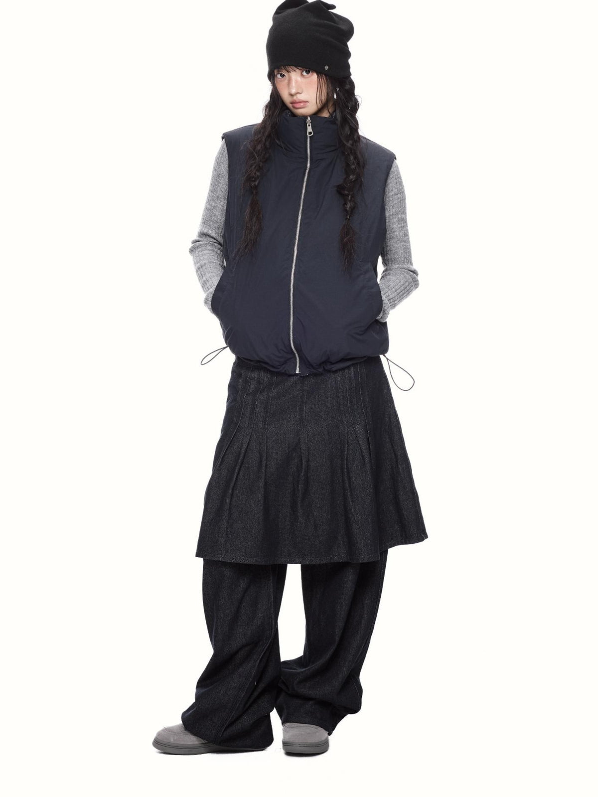 EZEK Reversible Plaid Stand Collar Quilted Women's Vests