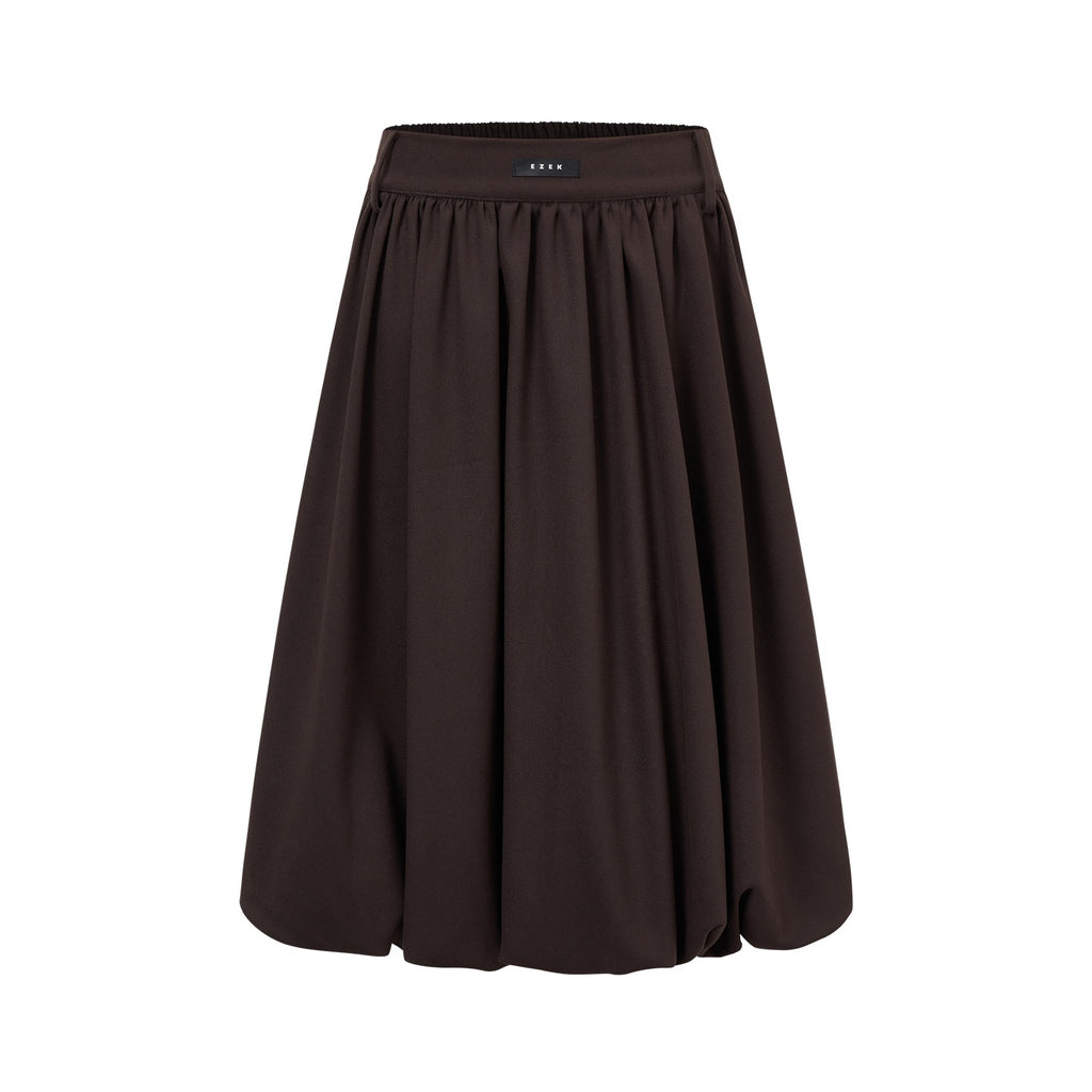 EZEK_Ruched_Bubble_Hem_A_Line_Pocket_Women's_Polyester_Midi_Skirts_1075084490809_MISSTT