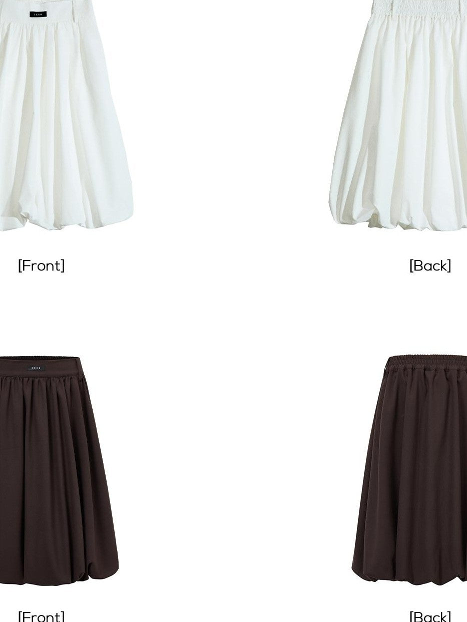 EZEK Ruched Bubble Hem A Line Pocket Women's Polyester Midi Skirts