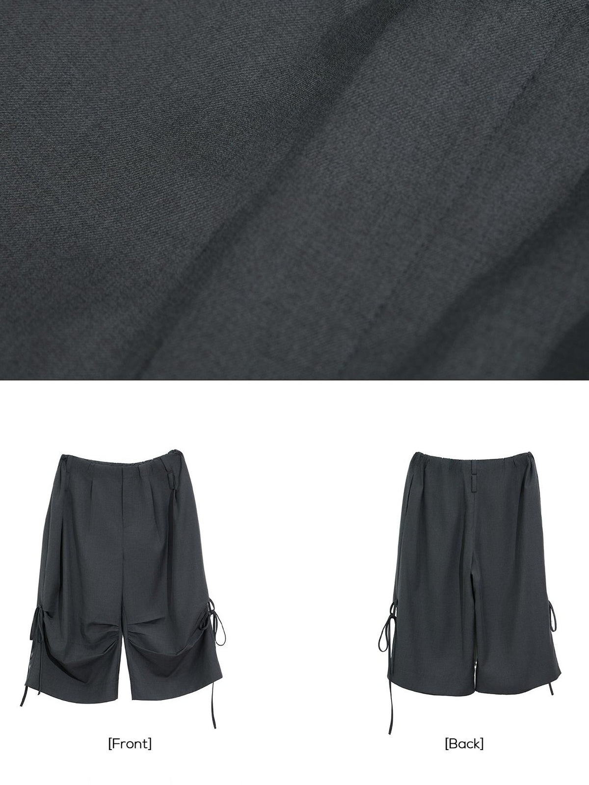 EZEK Ruched Tie Waist Wide Leg Women's Polyester Capri Pants