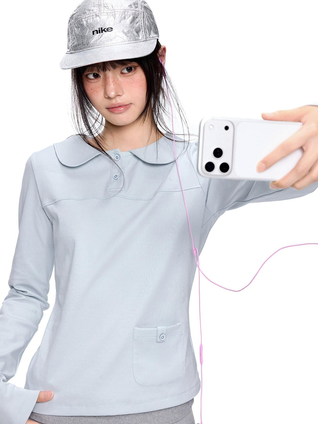 EZEK Sailor Collar Slim Retro Casual Women's Breathable Cotton Long Sleeve T-shirts