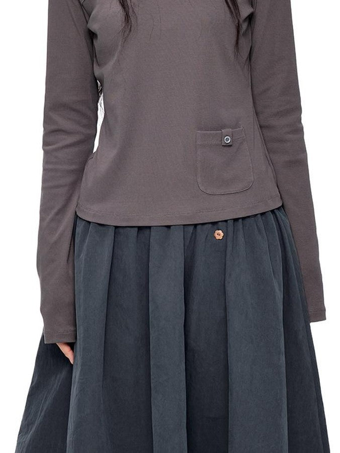 EZEK Sailor Collar Slim Retro Casual Women's Breathable Cotton Long Sleeve T-shirts