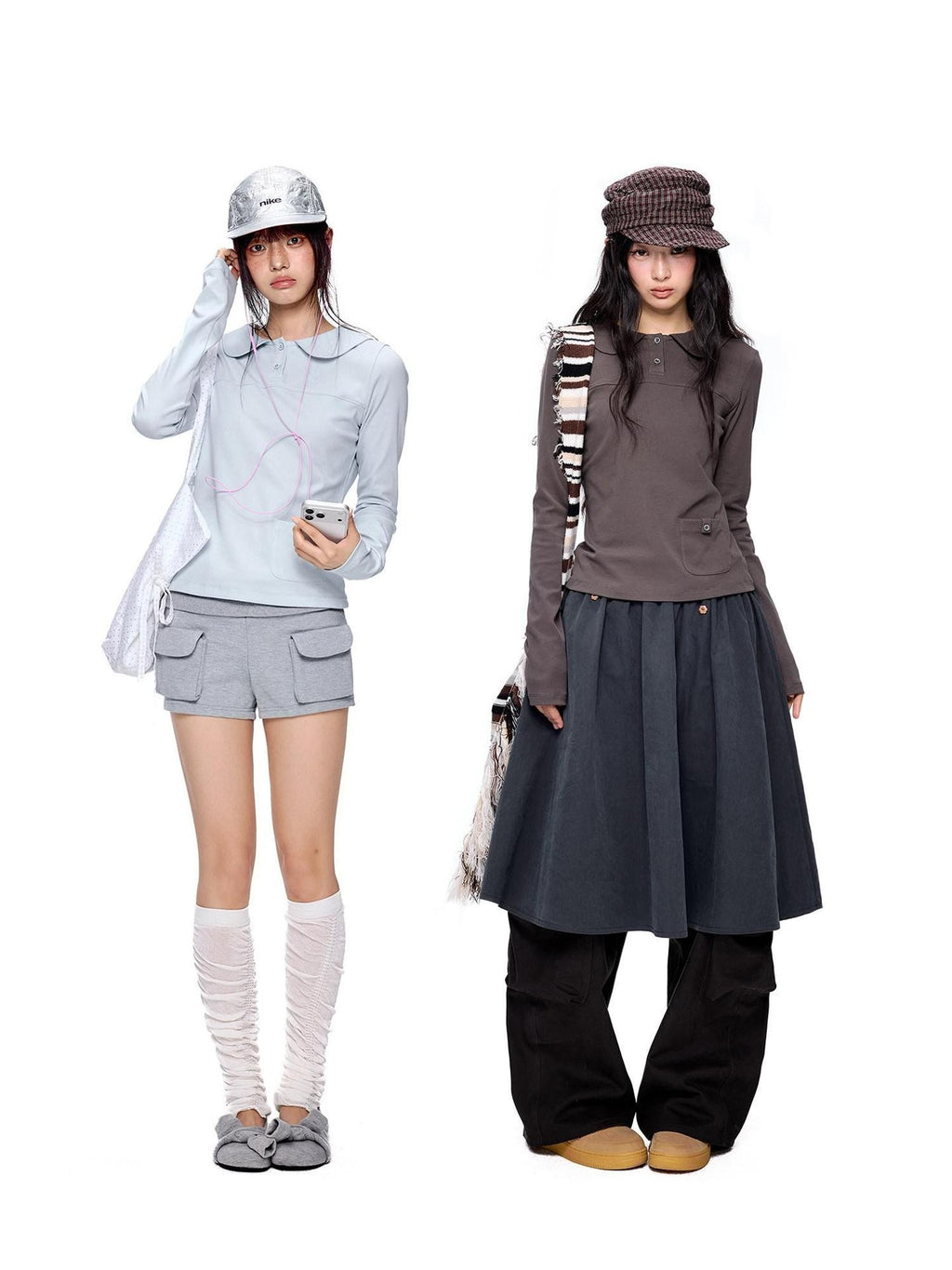 EZEK Sailor Collar Slim Retro Casual Women's Breathable Cotton Long Sleeve T-shirts