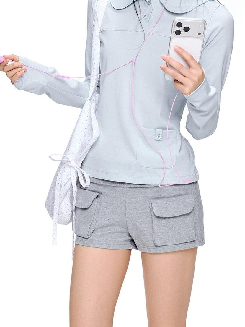 EZEK Sailor Collar Slim Retro Casual Women's Breathable Cotton Long Sleeve T-shirts