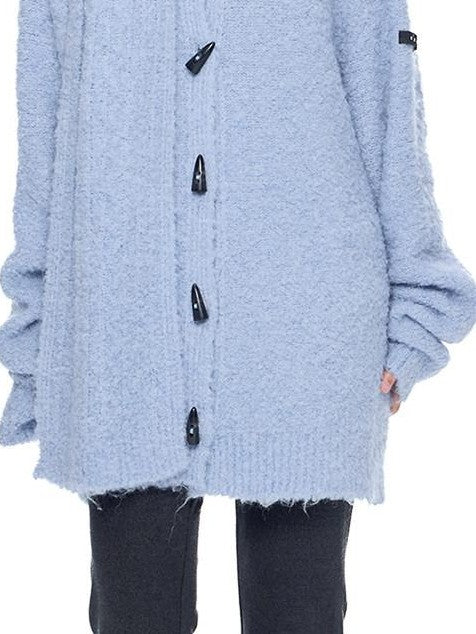 EZEK Slouchy Speckled Textured Hooded Toggle Button Women's Knit Cardigans