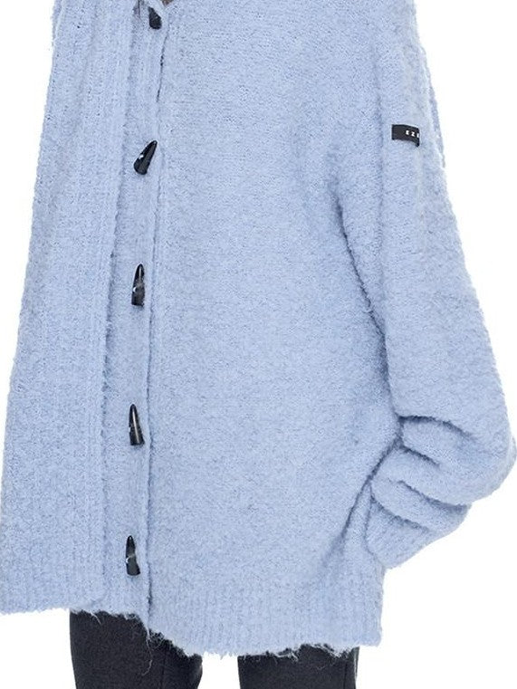 EZEK Slouchy Speckled Textured Hooded Toggle Button Women's Knit Cardigans