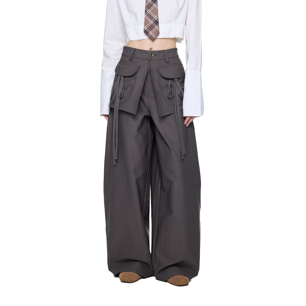 EZEK_Spliced_Drawstring_Pocket_Casual_Women's_Polyester_Wide-leg_Pants_961789645144_MISSTT