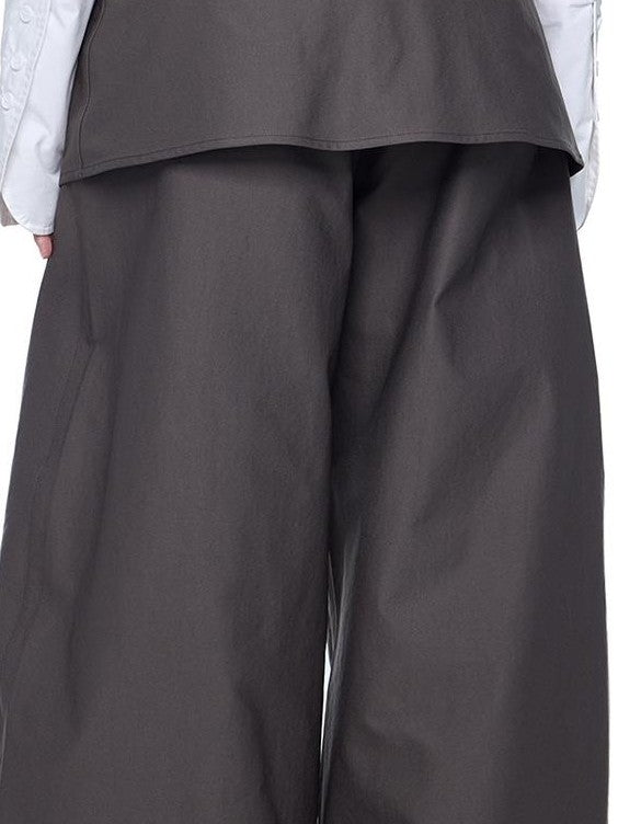 EZEK Spliced Drawstring Pocket Relaxed Fit Women's Polyester Wide-leg Pants