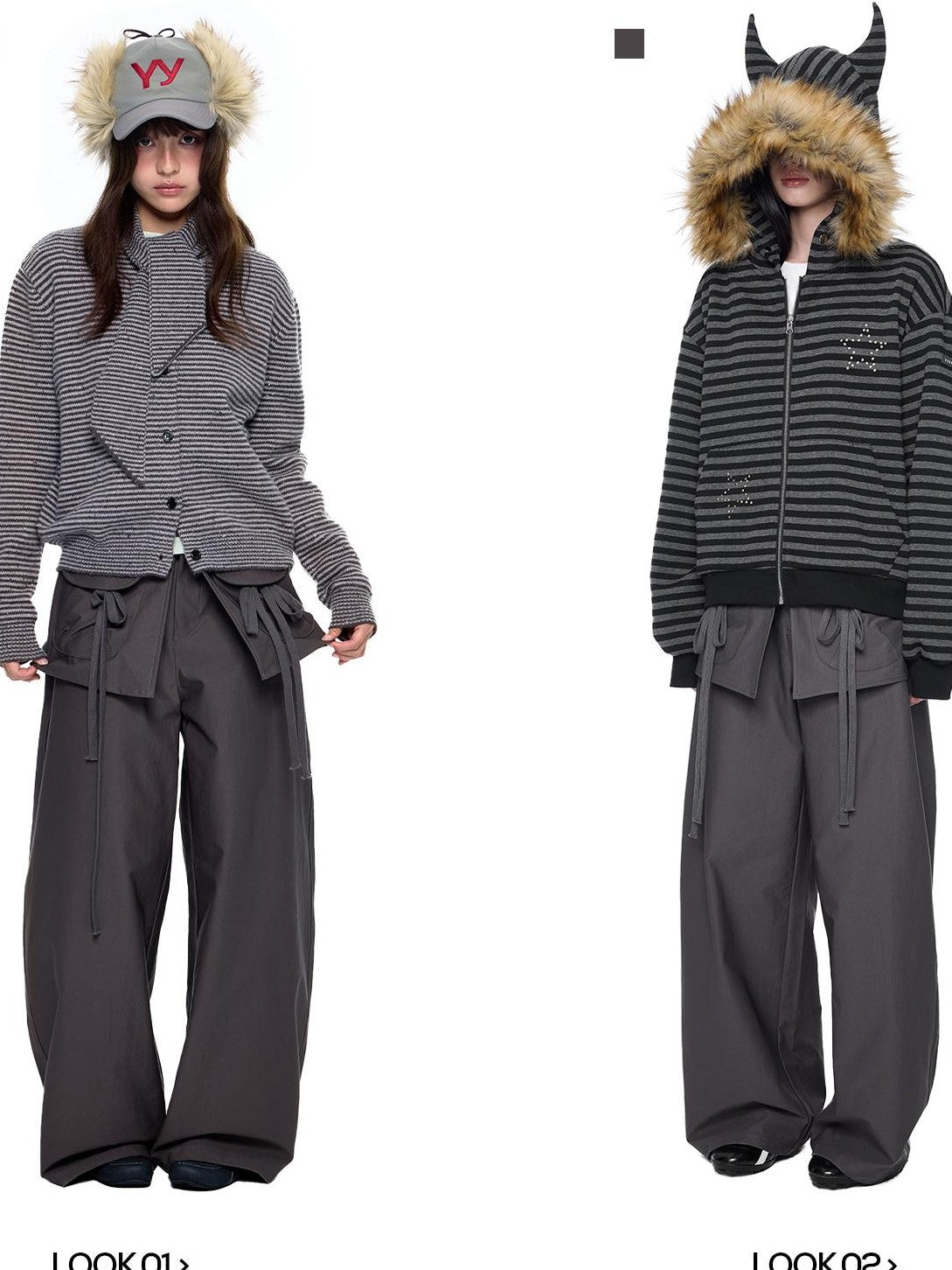 EZEK Spliced Drawstring Pocket Relaxed Fit Women's Polyester Wide-leg Pants