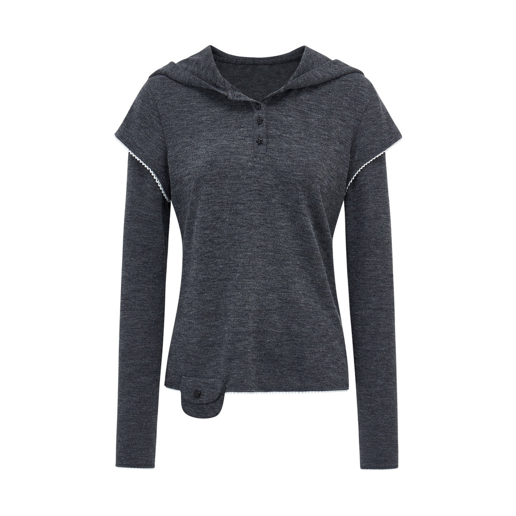 EZEK_Star_Button_Print_Hooded_Henley_Women's_Bamboo_Long_Sleeve_T-shirts_1078681722049_MISSTT