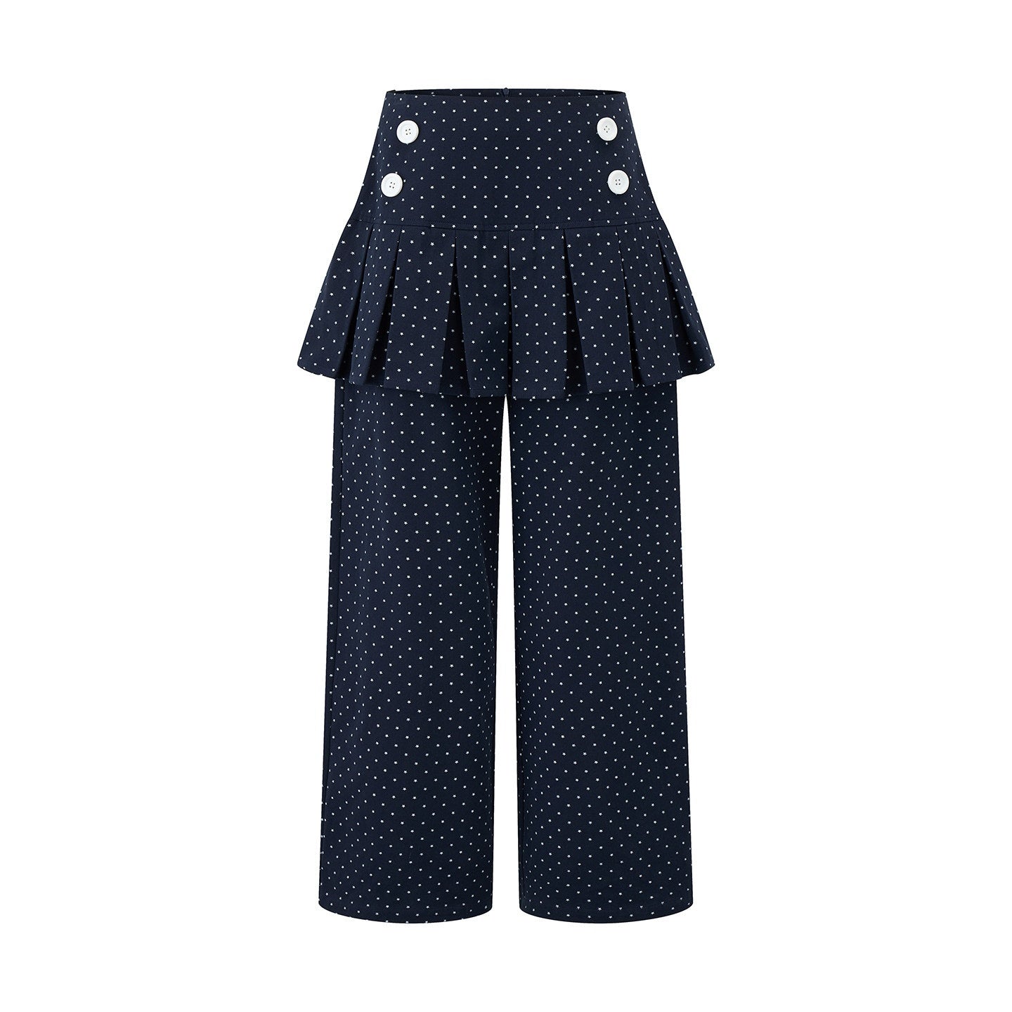 EZEK_Star_Print_Pocket_Button_Natural_Waist_Relaxed_Wide_Leg_Women's_Cotton_Skorts_1057176246535_MISSTT
