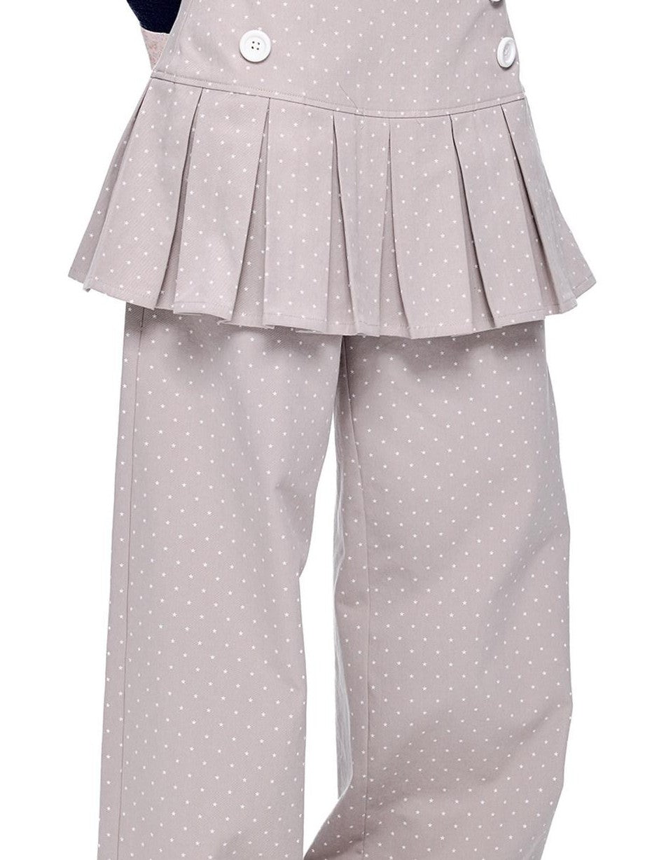 EZEK Star Print Pocket Button Natural Waist Relaxed Wide Leg Women's Cotton Skorts