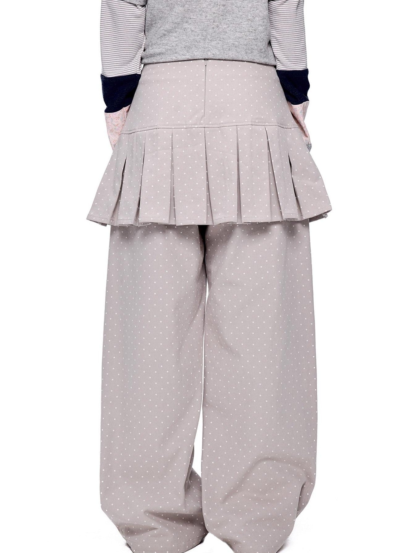 EZEK Star Print Pocket Button Natural Waist Relaxed Wide Leg Women's Cotton Skorts