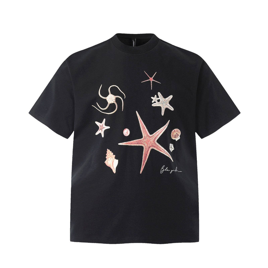 EZEK_Starfish_Print_Loose_Crewneck_Women's_Cotton_Blend_Short_Sleeve_T-shirts_910753137073_MISSTT