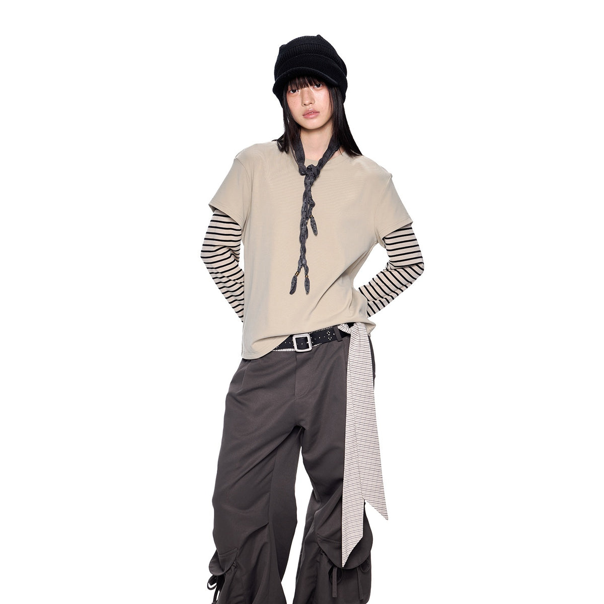 EZEK_Stripe_Patchwork_Faux_Layered_Slim_Fit_Women's_Cotton_Long_Sleeve_T-shirts_1004321564260_MISSTT