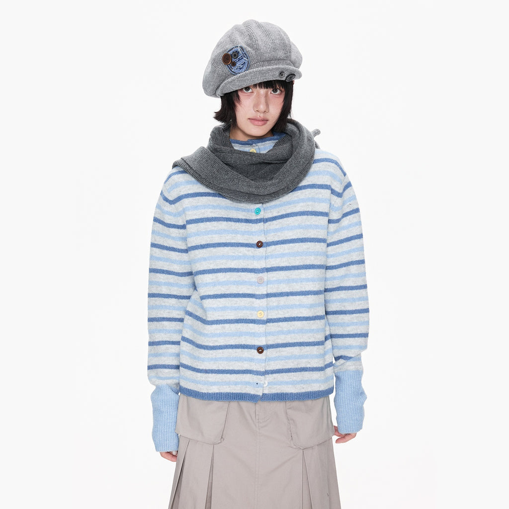 EZEK_Striped_Color_Block_Button_Stand_Collar_Knit_Women's_Cardigans_1083862617804_MISSTT