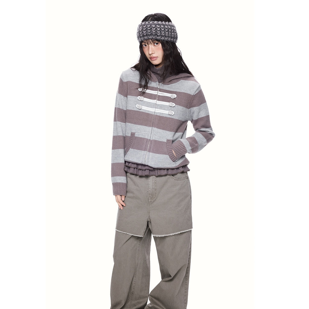 EZEK_Striped_Color_Block_Hooded_Zip_Knit_Women's_Cardigans_1090455339649_MISSTT