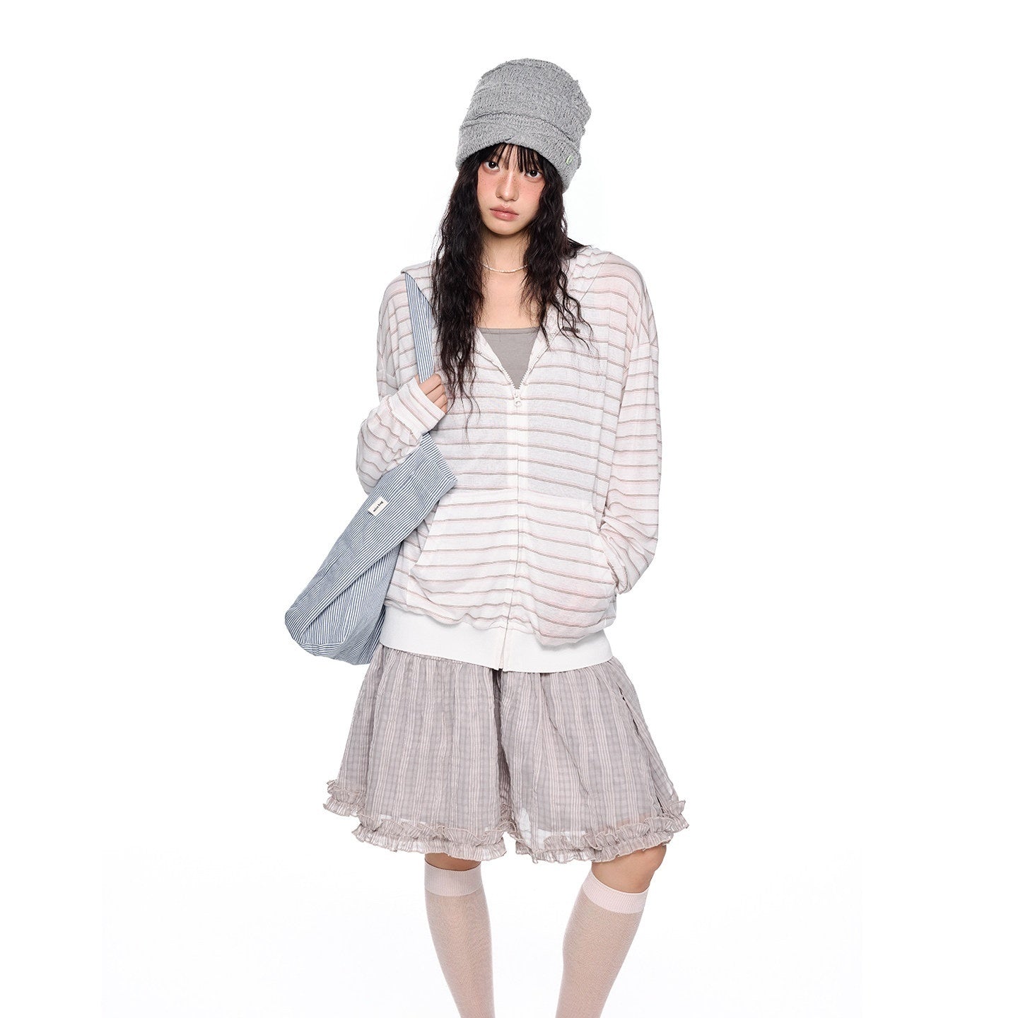 EZEK_Striped_Colorblock_Hooded_Zip_Women's_Lyocell_Blend_Long_Sleeve_T-shirts_1046982104746_MISSTT