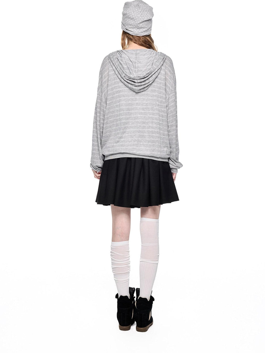 EZEK Striped Colorblock Hooded Zip Women's Lyocell Blend Long Sleeve T-shirts