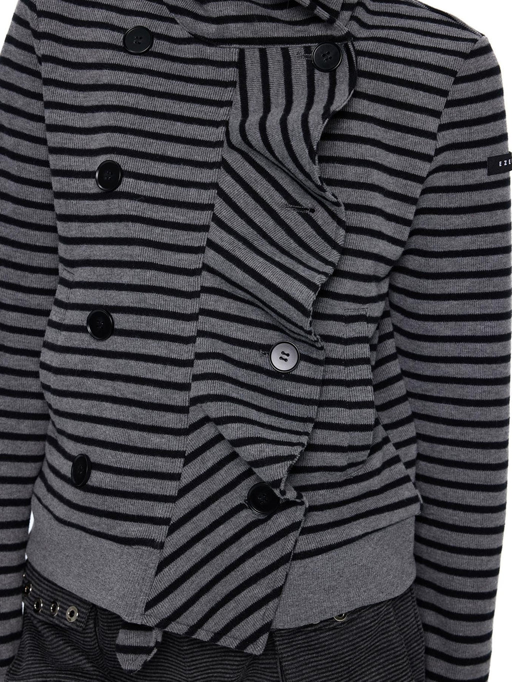 EZEK Striped Deconstructed Print Loose Fit Women's Cotton Zip-up Hoodies