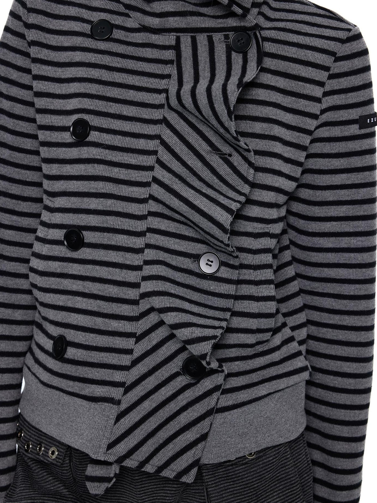 EZEK Striped Deconstructed Print Loose Fit Women's Cotton Zip-up Hoodies