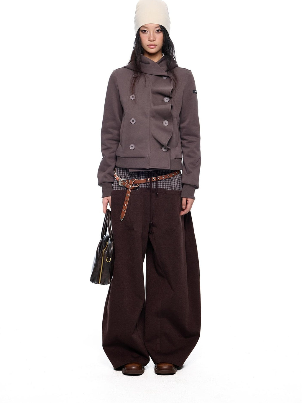 EZEK Striped Deconstructed Print Loose Fit Women's Cotton Zip-up Hoodies