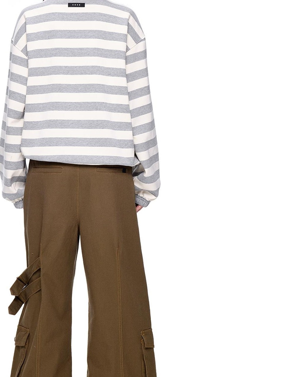 EZEK Striped Double Breasted Color Block Collared Women's Cotton Cardigans