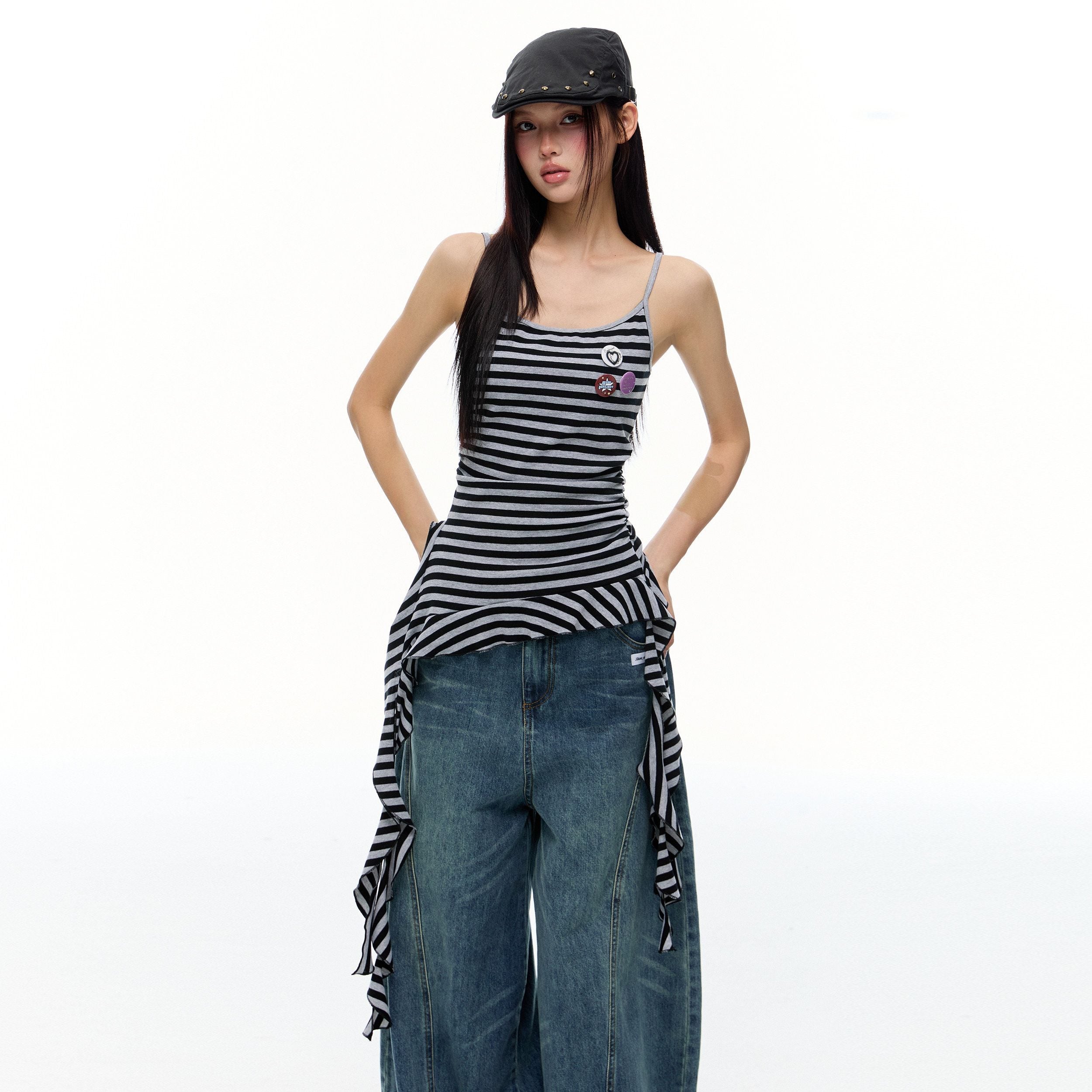 EZEK_Striped_Fringe_Ribbon_Slim_Fit_Asymmetric_Women's_Cotton_Tank_Tops_894073629293_MISSTT