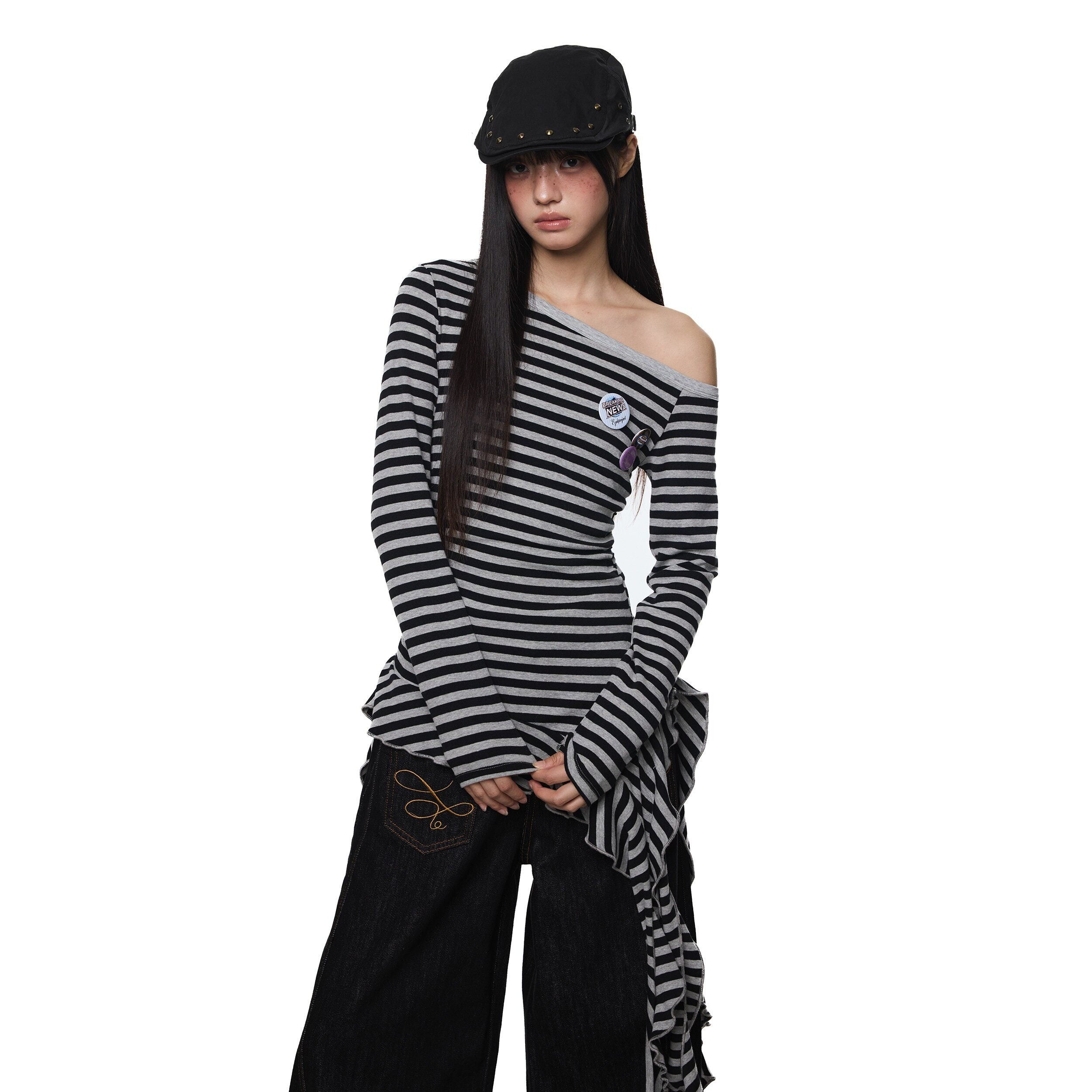EZEK_Striped_Fringe_Ribbon_Slim_Fit_Asymmetric_Women's_Cotton_Tank_Tops_894073629293_MISSTT