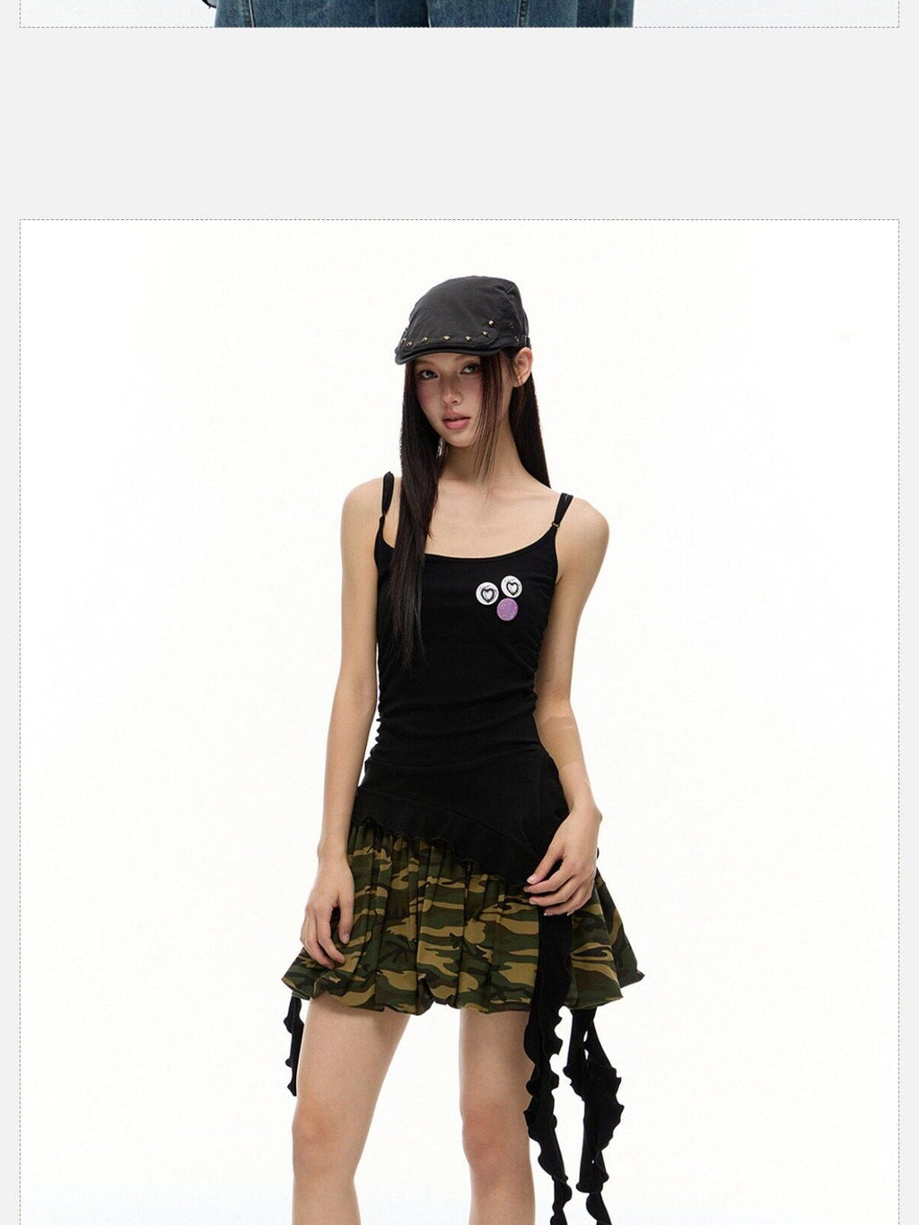EZEK Striped Fringe Ribbon Slim Fit Asymmetric Women's Cotton Tank Tops