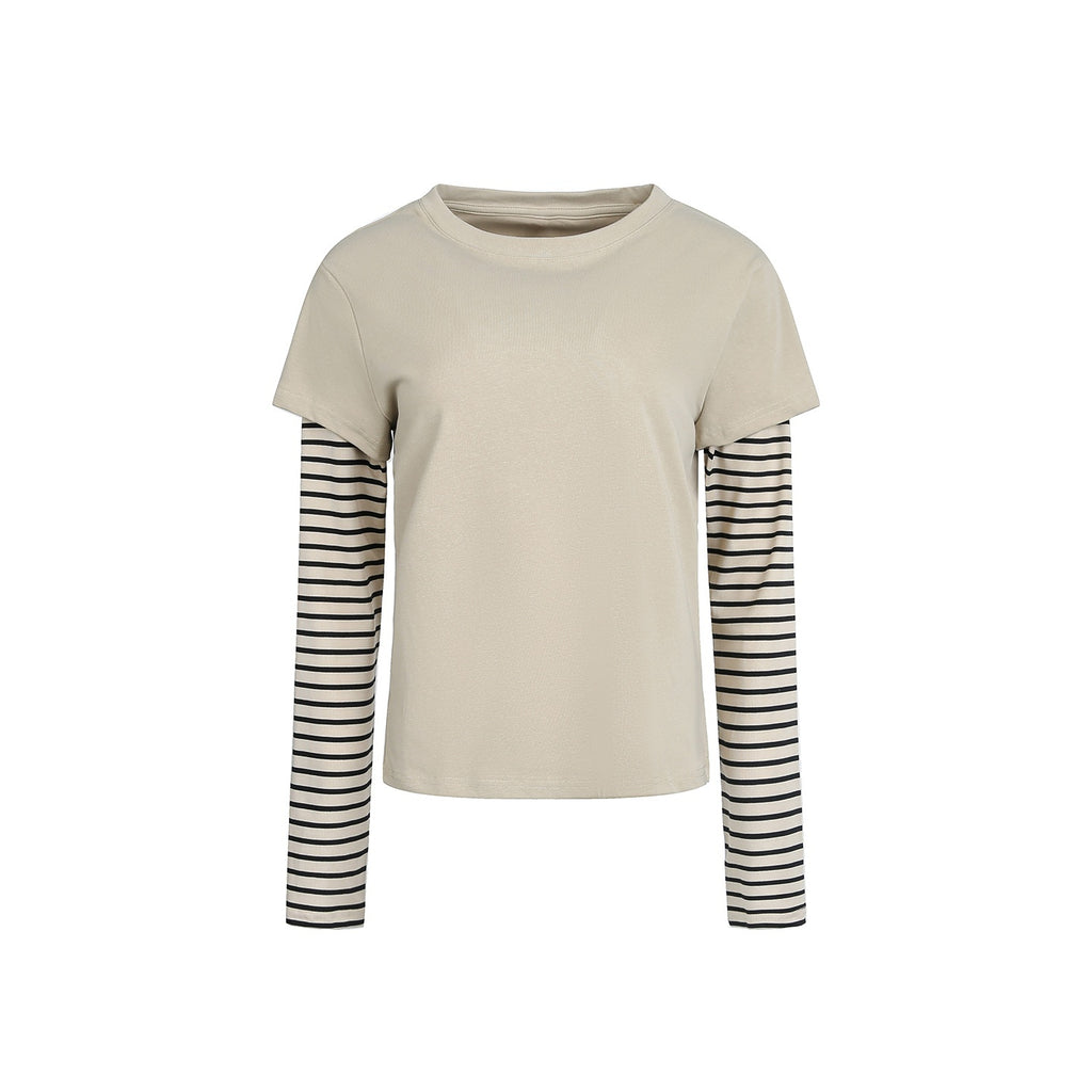EZEK_Striped_Patchwork_Faux_Layer_Women's_Cotton_Long_Sleeve_T-shirts_1078125452903_MISSTT