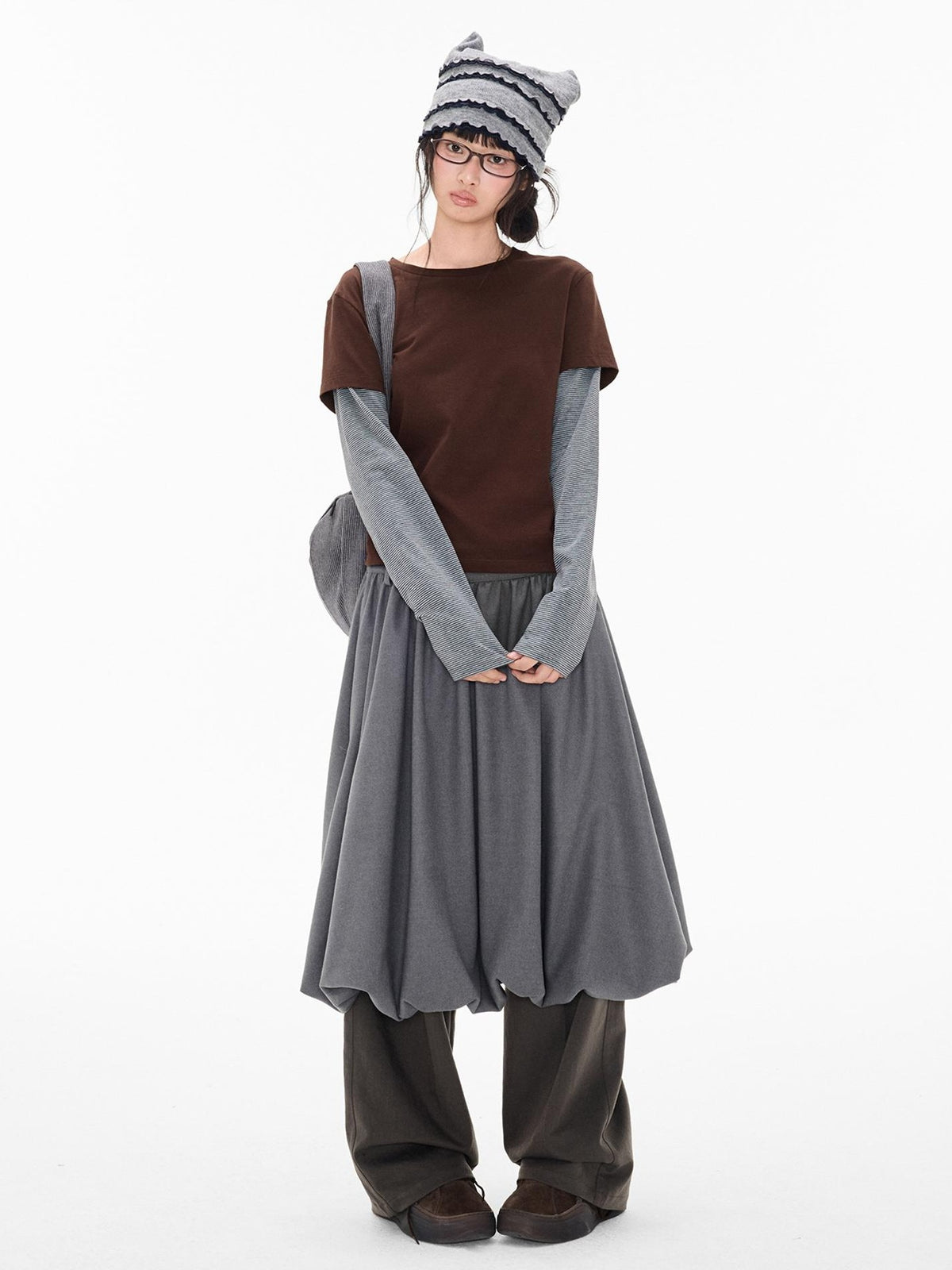 EZEK Striped Patchwork Faux Layer Women's Cotton Long Sleeve T-shirts