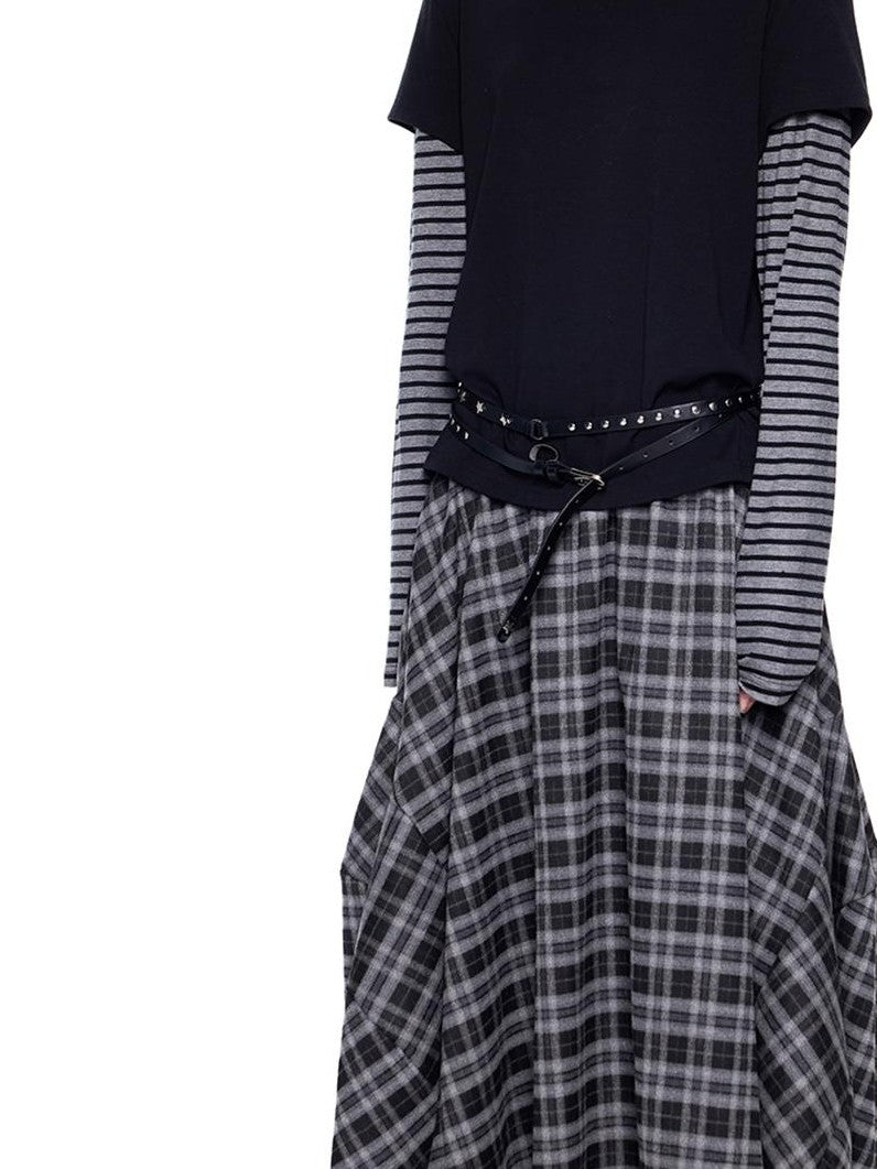 EZEK Striped Patchwork Faux Layer Women's Cotton Long Sleeve T-shirts