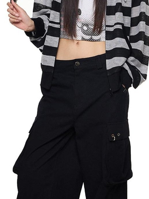 EZEK Striped Rabbit Ear Hood Removable Sleeves Women's Long Sleeve T-shirts