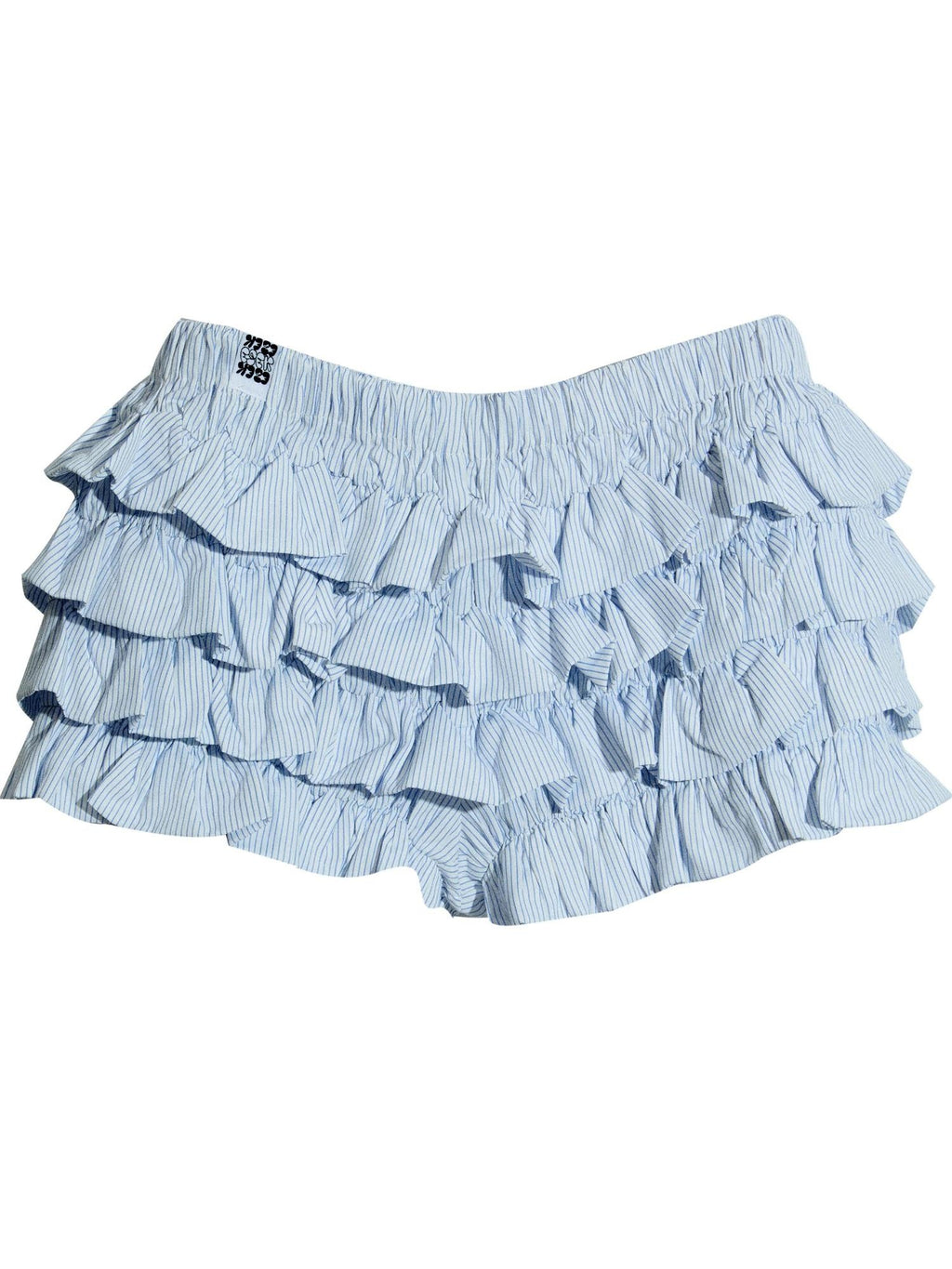 EZEK Striped Ruffled French High Waist A Line Women's Polyester Pocket Tiered Skirts