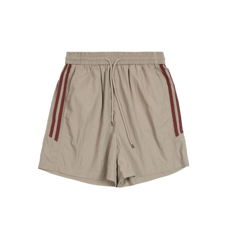 EZEK_Striped_Zip_Stand_Collar_Drawstring_Hem_Women's_Upf50_Sport_Top_&_Shorts_Sets_787671284429_MISSTT