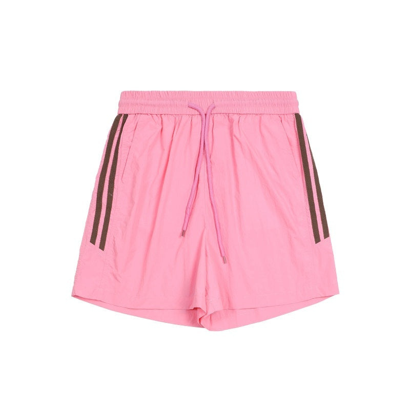 EZEK_Striped_Zip_Stand_Collar_Drawstring_Hem_Women's_Upf50_Sport_Top_&_Shorts_Sets_787671284429_MISSTT