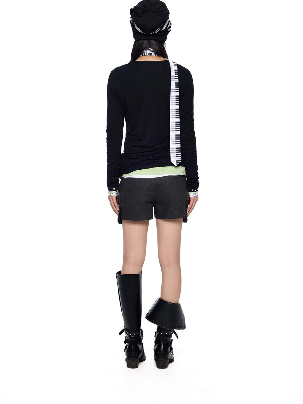 EZEK Studded Printed Slim Fit Crewneck Women's Cotton Stretch Long Sleeve T-shirts